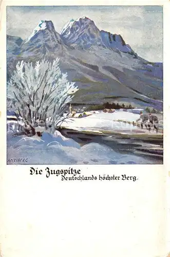 AK / Ansichtskarte Zugspitze Kuenstlerkarte Zugspitze