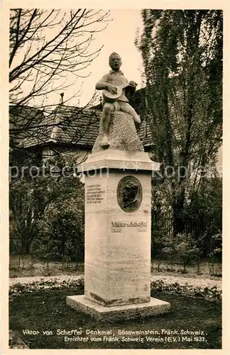 AK / Ansichtskarte Goessweinstein Viktor von Scheffel Denkmal Goessweinstein