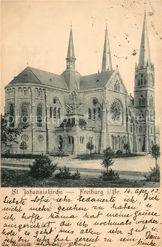 AK / Ansichtskarte Freiburg_Breisgau St Johanniskirche Freiburg Breisgau