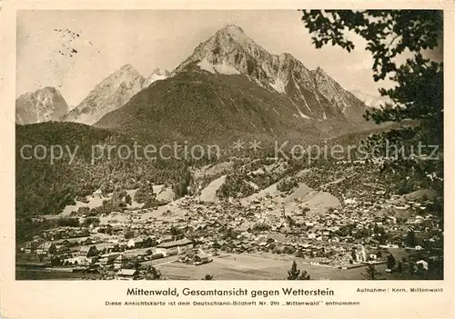 AK / Ansichtskarte Mittenwald_Bayern mit Wetterstein Mittenwald Bayern