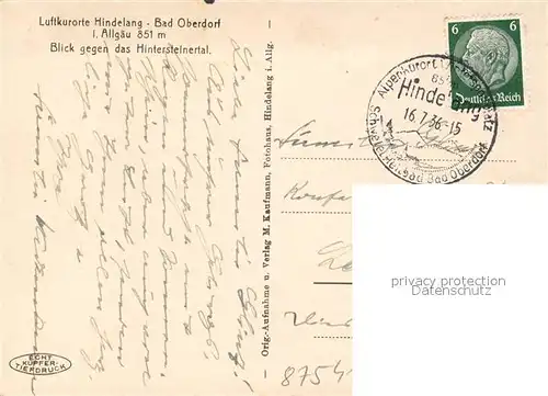 AK / Ansichtskarte Bad_Oberdorf mit Blick ins Hintersteinertal Bad_Oberdorf