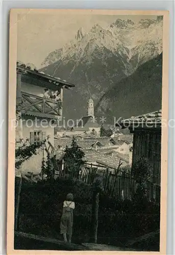 AK / Ansichtskarte Mittenwald_Bayern mit Viererspitze Mittenwald Bayern