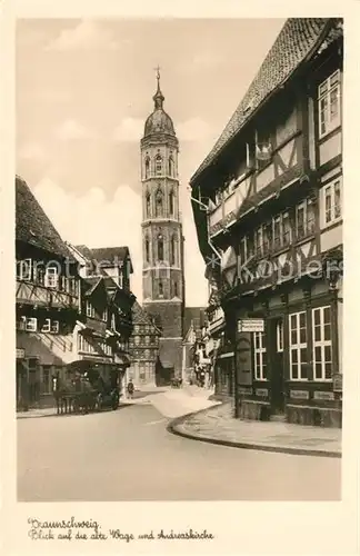 AK / Ansichtskarte Braunschweig Alte Waage und Andreaskirche Braunschweig