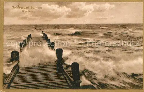 AK / Ansichtskarte Borkum_Nordseebad Brandung Borkum_Nordseebad
