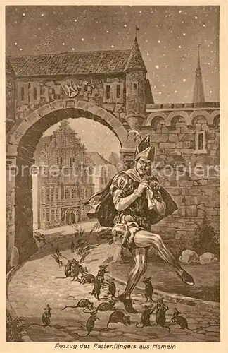 AK / Ansichtskarte Hameln_Weser Auszug des Rattenfaengers aus Hameln Hameln Weser