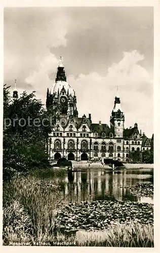 AK / Ansichtskarte Hannover Rathaus Maschpark Hannover