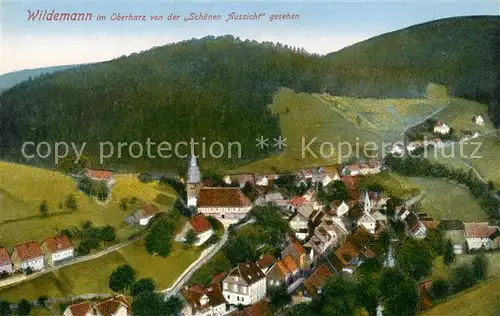 AK / Ansichtskarte Wildemann Blick von der Schoenen Aussicht Wildemann