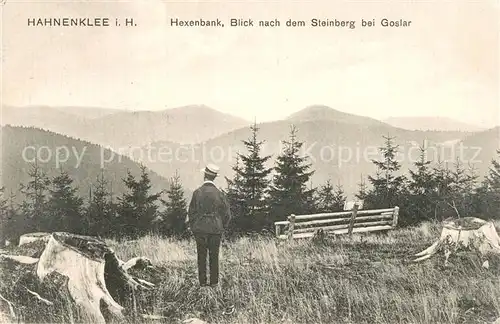 AK / Ansichtskarte Hahnenklee Bockswiese_Harz Hexenbank mit Blick zum Steinberg Hahnenklee Bockswiese