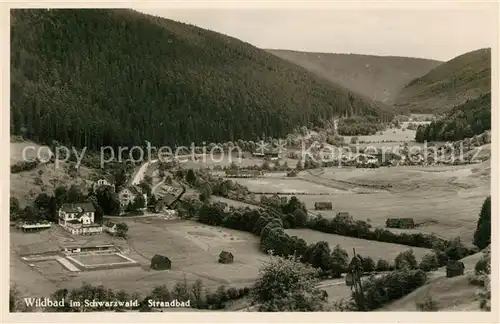 AK / Ansichtskarte Wildbad_Schwarzwald Panorama Strandbad Wildbad_Schwarzwald