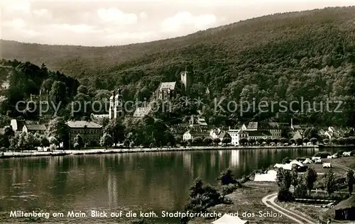 AK / Ansichtskarte Miltenberg_Main Kath Stadtpfarrkirche und Schloss Miltenberg Main