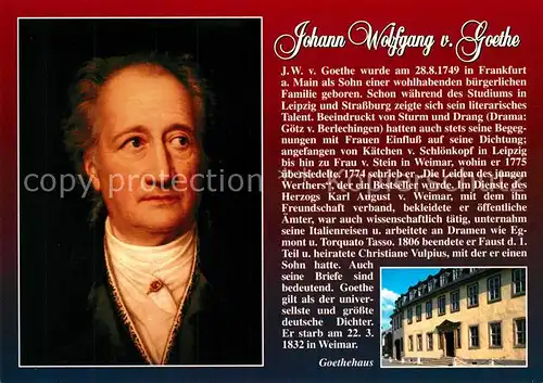 AK / Ansichtskarte Goethe_Johann_Wolfgang_von Weimar Goethehaus  Goethe_Johann