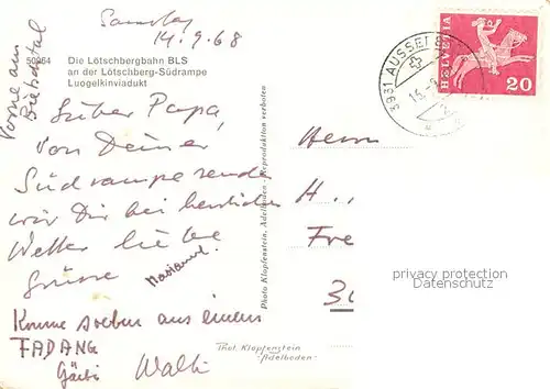 AK / Ansichtskarte Loetschbergbahn Loetschberg Suedrampe Luogelkinviadukt Loetschbergbahn