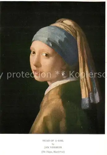 AK / Ansichtskarte Kuenstlerkarte Jan Vermeer Head of a Girl  Kuenstlerkarte