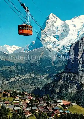 AK / Ansichtskarte Seilbahn Schilthorn Muerren Wetterhorn Eiger  Seilbahn