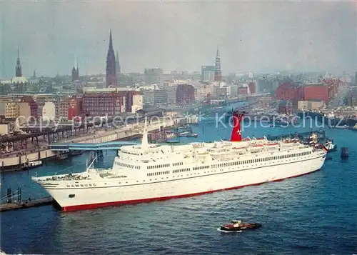 AK / Ansichtskarte Schiffe_Ships_Navires TS Hamburg ueberseebruecke  Schiffe_Ships_Navires