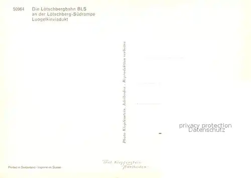 AK / Ansichtskarte Loetschbergbahn Loetschberg Suedrampe Luogelkinviadukt  Loetschbergbahn