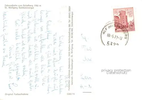 AK / Ansichtskarte Zahnradbahn Schafberg St. Wolfgang  Zahnradbahn