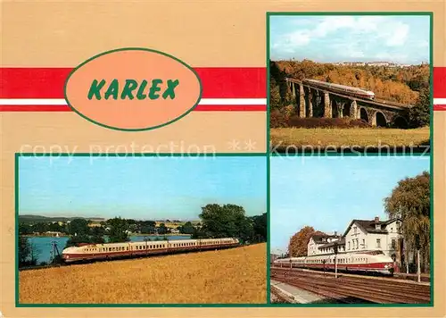 AK / Ansichtskarte Eisenbahn Karlex Talsperre Pirk Syratalviadukt Bahnhof Weischlitz Eisenbahn