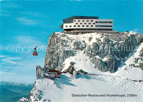 AK / Ansichtskarte Seilbahn Dachstein Suedwandbahn Gletscher Restaurant Hunerkogel Seilbahn
