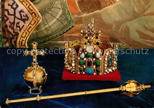 AK / Ansichtskarte Krone_Koenigshaeuser Annweiler Trifels Kaiserkrone Reichsapfel Zepter  Krone Koenigshaeuser