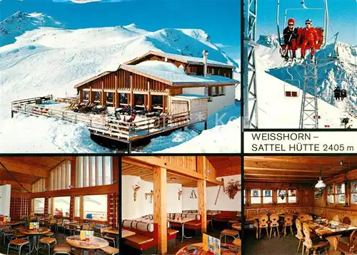 AK / Ansichtskarte Arosa_GR Weisshorn Sattel Huette Arosa_GR