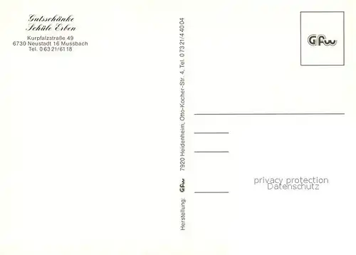 AK / Ansichtskarte Neustadt_Weinstrasse Gutsschaenke Schule Erben Neustadt_Weinstrasse