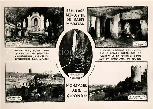 AK / Ansichtskarte Mortagne sur Gironde Ermitage Monolithe de Saint Marial Mortagne sur Gironde