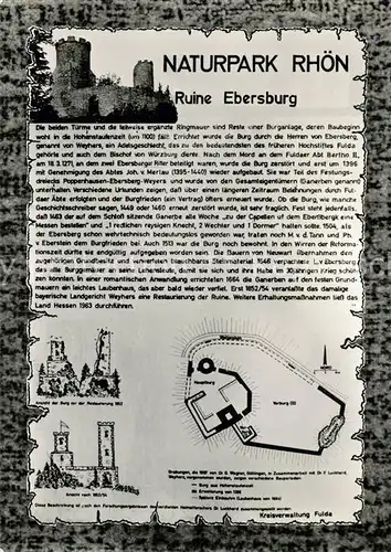 AK / Ansichtskarte Poppenhausen_Rhoen Ruine Ebersburg Poppenhausen Rhoen