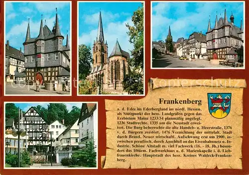 AK / Ansichtskarte Frankenberg_Eder Rathaus Liebfrauenkirche Obermarkt  Frankenberg Eder