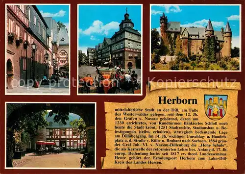 AK / Ansichtskarte Herborn_Hessen Bahnhofstrasse Markt Rathaus Schloss Herborn Hessen