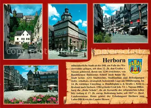 AK / Ansichtskarte Herborn_Hessen Schloss Rathaus Hauptstrasse Herborn Hessen