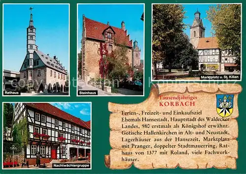 AK / Ansichtskarte Korbach Marktplatz Steinhaus Rathaus Korbach