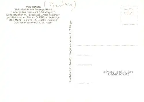 AK / Ansichtskarte Illingen_Illingen Waldfreidhof Aussegn. Halle Stifterbrunnen Illingen Illingen