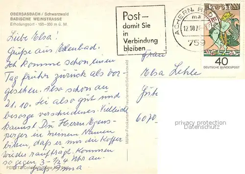 AK / Ansichtskarte Obersasbach  Obersasbach