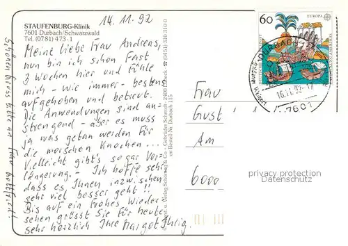 AK / Ansichtskarte Durbach Staufenburg Klinik Durbach