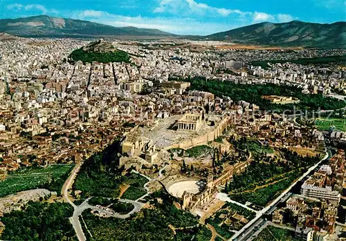 AK / Ansichtskarte Athen mit Akropolis Fliegeraufnahme Athen