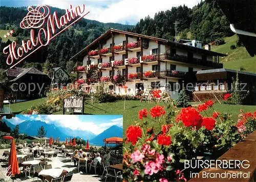 AK / Ansichtskarte Buerserberg_Vorarlberg Hotel Matin Terrasse Brandnertal Buerserberg Vorarlberg