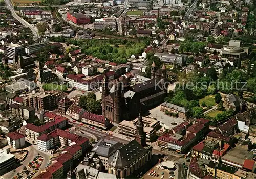 AK / Ansichtskarte Worms_Rhein Blick auf den Dom Fliegeraufnahme Worms Rhein