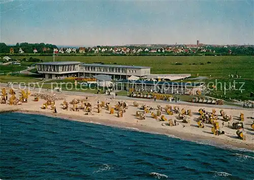 AK / Ansichtskarte Cuxhaven_Nordseebad Strandhaus Doese Strand Fliegeraufnahme Cuxhaven_Nordseebad