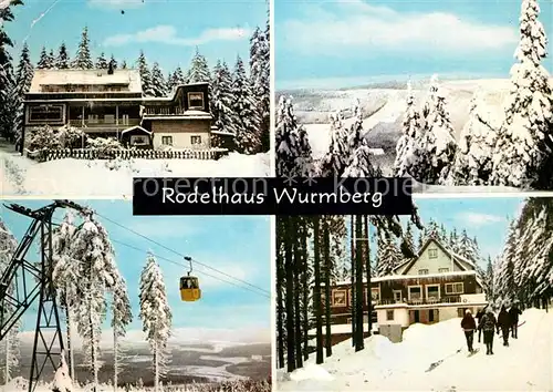 AK / Ansichtskarte Braunlage Rodelhaus Wurmberg Seilbahn Winterpanorama Braunlage