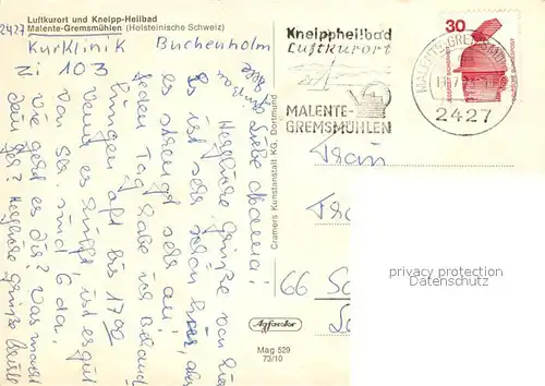 AK / Ansichtskarte Malente Gremsmuehlen Kurklinik Buchenholm Restaurant Hallenbad Seepromenade Malente Gremsmuehlen