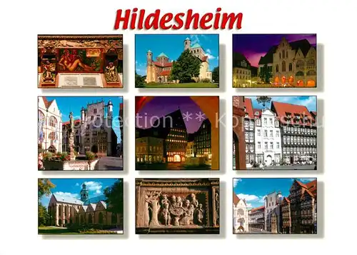 AK / Ansichtskarte Hildesheim Tempelhaus Mariendom Wedekindhaus Sankt Michaelis Nacht Hildesheim