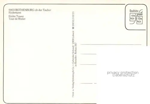 AK / Ansichtskarte Rothenburg_Tauber R?derturm Rothenburg Tauber