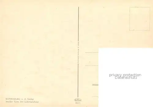 AK / Ansichtskarte Rothenburg_Tauber Wei?er Turm Judentanzhaus Rothenburg Tauber