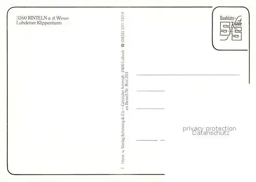 AK / Ansichtskarte Rinteln Luhdener Klippenturm Rinteln