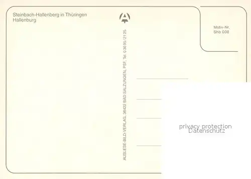 AK / Ansichtskarte Steinbach_Hallenberg Hallenburg Steinbach_Hallenberg
