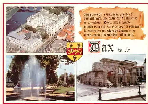 AK / Ansichtskarte Dax_Landes Fliegeraufnahme Springbrunnen Chalosse Dax_Landes