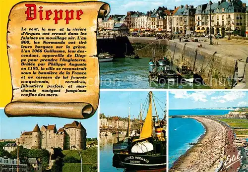 AK / Ansichtskarte Dieppe_Seine Maritime Les arcades le quai Duquesne Le port La plage Dieppe Seine Maritime