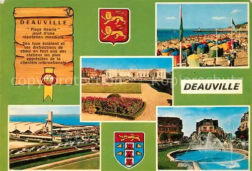 AK / Ansichtskarte Deauville Strand Parkanlagen Springbrunnen  Deauville