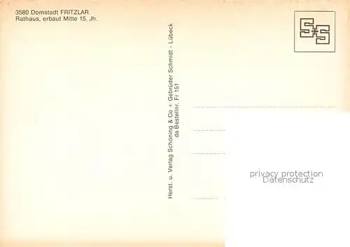 AK / Ansichtskarte Fritzlar Rathaus Fritzlar